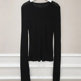 Hulianfu Sexy Shirt Women T-Shirt Long Sleeve Korean Style Slim Basic Elasticity Tshirt Top Womens Clothing T Shirt Femme