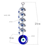HULIANFU Turkish Blue Eye Horseshoe with Elephant and Ribbon Wall Hanging Amulet Ethnic Lucky Gift Pendants Home Car Hanging Decorations