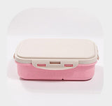 HULIANFU Wheat Straw Lunch Box Microwavable Tableware Students Adult Multi Grids Lunch Boxes Insulation Keep Fresh Leakproof Storage Box