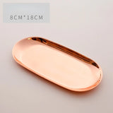 HULIANFU Nordic Oval Electroplated Metal Stainless Steel Swing Plate Creative Home Decoration Fruit Tray Tea Tray Storage Tray