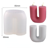 HULIANFU U Shape Scented Candle Mold Food Grade Silicone Mold DIY 3D Aromatherapy Candle Mould  Candle Making Supplies Home Wedding Decor