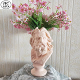 HULIANFU W&amp;G Nordic Vase Home Decor Vase Creative Human Head Portrait Flower Vases Room Decoration Resin David Flower Vase Room Decor