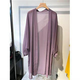 Hulianfu long Jacket Women Summer Thin Loose See-through Sunscreen Pure Long Sleeve Sexy  Coat Chiffon Bohemian Female New Fashion Tops