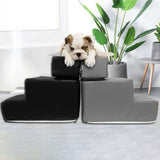 HULIANFU Pet Ramp Ladder Small Pet Steps Stair Dogs And Cats Pet 3 Steps Removable Non-Slip Ramp Climbing Detachable Bed Ladder