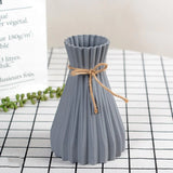 HULIANFU Nordic Flower Vase Ornament Home Plastic Vase White Imitation Ceramic Flower Pot Simple Flower Basket Decor Vases for Flowers