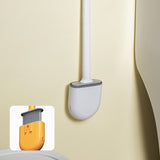 HULIANFU Silicone Toilet Brush Wall-Mounted  Soft Bristles Brushes Set Wash Toilet Wc Accessories with Holder Cleaning Bathroom Tool 20