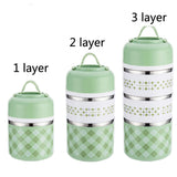 HULIANFU Portable Stainless Steel Thermal Lunch Box for Food Office Lunchbox Bento Boxs Thermos Lunch Box Food Container with Lunch Bag