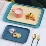 HULIANFU Nordic Plastic Rectangle Desktop Storage Tray Snack Drinking Tray Plate