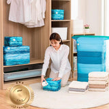 HULIANFU No Need Pump Vacuum Bags Large Plastic Storage Bags for Storing Clothes blankets Compression Empty Bag Covers Travel Accessories
