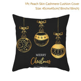 HULIANFU Merry Christmas Cushion Cover Ornaments Christmas Decoration For Home Cristmas Decor Noel Navidad New Year Gift 2023 Xmas Natal