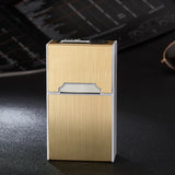 HULIANFU USB Double Arc Plasma Lighter Automatic Cigarette Case Metal Cigarette Boxes 20PCS Cigarette Holder Case Gadget For Men Gifts