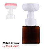 HULIANFU Soap Bottle Foaming Lotions Refillable Bottle Flower Pump Head Soap Shampoo Cosmetic Empty Bottle 250ML