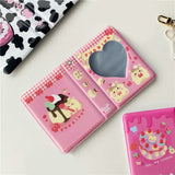 HULIANFU Lovely Bear photo album 3 Inch Love Heart Hollow Kpop Card Binder Name Card Book Photo Album Card Photocard ID Holder 40 Pockets