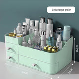 HULIANFU Large Capacity Drawer Make Up Organizer Bathroom Makeup Storage Box Women Skin Care Dressing Table Cosmetic Lipstick Beauty Case