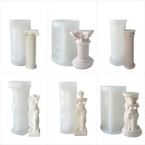 HULIANFU Vintage Roman Column Candle Mold DIY Portrait Scented Silicone Mold Venus Goddess Human Body Plaster Mold Candle Mold Making