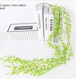 HULIANFU Simulation plant willow leaf rattan wedding ceiling wall hanging plastic green leaf rattan hanging green plant