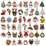HULIANFU 2023 96 Christmas Enamel Dripping Alloy Diy Jewelry Accessories Santa Claus Snowman Bell Earrings Bracelet Small Pendant