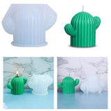 HULIANFU Mini Cactus Shape Candle Silicone Mold Handmade DIY Desktop Decoration Gypsum Epoxy Resin Aromatherapy Candle Silicone Mould
