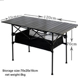HULIANFU New Outdoor Folding Table Chair Camping Aluminium Alloy BBQ Picnic Table Waterproof Durable Folding Table Desk