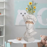 HULIANFU W&amp;G Nordic Vase Home Decor Vase Creative Human Head Portrait Flower Vases Room Decoration Resin David Flower Vase Room Decor