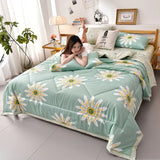HULIANFU PEIDUO Simple Modern Air Condition Thin Blanket Summer Quilt Cotton Fluffy Plaid Blanket On The Bed Comfortable Comforter