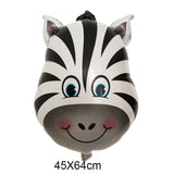 HULIANFU Jungle Cartoon Animal Balloon Rabbit Fox Penguin Hippo Tiger Crocodile Aluminum Foil Balloon Zoo Party Children  Toy