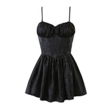 hulianfu  Evening party dresses for women  Summer clothes sexy off shoulder dress elegant vintage embroidered dress mini black