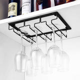 HULIANFU Wine Glasses Holder Bartender Stemware Hanging Rack Under Cabinet Stemware Organizer Glass Goblet Iron Rack Bar Tool