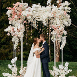 HULIANFU Square Wedding Arch Background Prop Single Arch Recyclable PVC Ring Outdoor Lawn Weding Flower Door Rack Wedding Birthday Decor