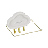 HULIANFU No-punch Basin Stand With Hooks Cute Cloud-shaped Storage Rack Multi-function Foldable Waterproof Bathroom Kitchen Organizer