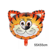 HULIANFU Jungle Cartoon Animal Balloon Rabbit Fox Penguin Hippo Tiger Crocodile Aluminum Foil Balloon Zoo Party Children  Toy