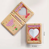 HULIANFU Lovely Bear photo album 3 Inch Love Heart Hollow Kpop Card Binder Name Card Book Photo Album Card Photocard ID Holder 40 Pockets
