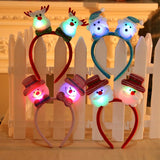 HULIANFU 2023 Christmas Headband LED Christmas Decorations Gift Hairpin Antlers Headband New Year Decorations Santa Headband Christmas Decor
