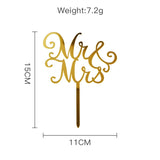 HULIANFU MR&amp;MRS Acrylic Wedding &amp; Engagement Cake Topper Lover Valentine  Day Baking Decoration You&amp;me Anniversary Cake Party Favors