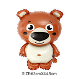 HULIANFU Jungle Cartoon Animal Balloon Rabbit Fox Penguin Hippo Tiger Crocodile Aluminum Foil Balloon Zoo Party Children  Toy