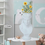 HULIANFU W&amp;G Nordic Vase Home Decor Vase Creative Human Head Portrait Flower Vases Room Decoration Resin David Flower Vase Room Decor