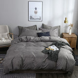 HULIANFU North America Plain AB Double-sided Design Duvet Cover Set King Queen Size Double Bed Quilts Covers Comforter Cover Bedding Sets
