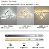 HULIANFU Modern LED Ceiling Lights Dimmable Bedroom Chandelier Lamp Flower-Shape Design With Remote Control Study Hotel Ceiling Lamps