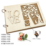 HULIANFU New Wooden Wedding Guestbook Reception Book Sign-in Book Personalized Mr. and Mrs. Photo Frame Wedding Decoration Supplies
