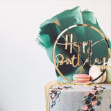 HULIANFU New Creative Brittany Acrylic Cake Topper Gold Black Rose Gold Reunion Cake Topper for Peoples Activity Party Cake Decorations