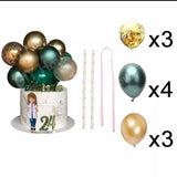 HULIANFU Mini Confetti Balloon Cake Topper Birthday Wedding Party Baby Shower Birthday Decoration Gold Party Decorations