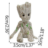 HULIANFU Strongwell Home Decoration Flower Vase Miniature Model Succulent Flower Pots Desktop Display Figurines Baby Groot Artware Gifts