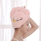 HULIANFU Women Girl  Microfiber Shower Towel Quick Hair Drying Cap Soft Bath Hats Skin Friendly Water Absorption Bathroom Hooded Towels