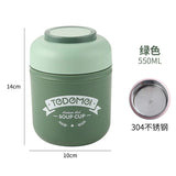 HULIANFU Mini Thermal Lunch Box Food Container with Spoon Stainless Steel Vaccum Cup Soup Cup Insulated Lunch Box taza desayuno portatil