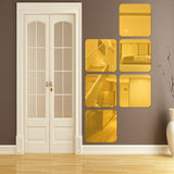 HULIANFU Self-adhesive 3D Square Acrylic Mirror Wall Stickers DIY Free Combination Stickers For Living Room Porch Background Decoration
