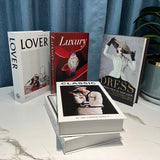 HULIANFU Luxury Fake Books for Decoration Openable Simulation Book Storage Box Coffee Table Books Villa Hotle Home Decor Shooting Props