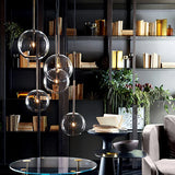 HULIANFU Nordic Modern Pendant Lamp Fixture Clear Glass Lampshade Bedroom Hanging Lights Dining Restaurant Decor Suspension Lustre