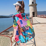 Hulianfu Female Summer New Camouflage Thin Sun Protection Clothing Women Short Anti-Ultraviolet Korean Sun Protection Clothing