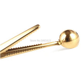 HULIANFU Two-in-one Stainless Steel Coffee Spoon Sealing Clip Kitchen Gold Accessories Recipient Cafe Expresso Cucharilla Decoration