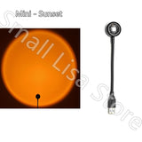 HULIANFU Sunset Lamp USB Projection Rainbow Atmosphere Night Light Sunset Lamp Bedroom Room Decoration Background Wall LED Table Light